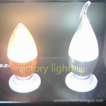 3W Warm White Pure White LED Bulb LED Candle Light with Bent End